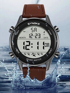 Men's Fashion Digital Watch LED Screen Large Face Military Watches Waterproof
